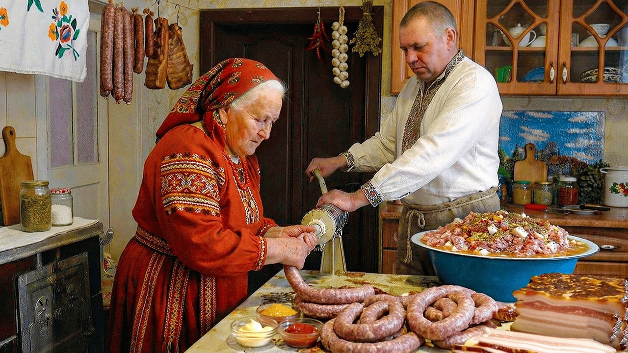 Homemade Carpathian sausage